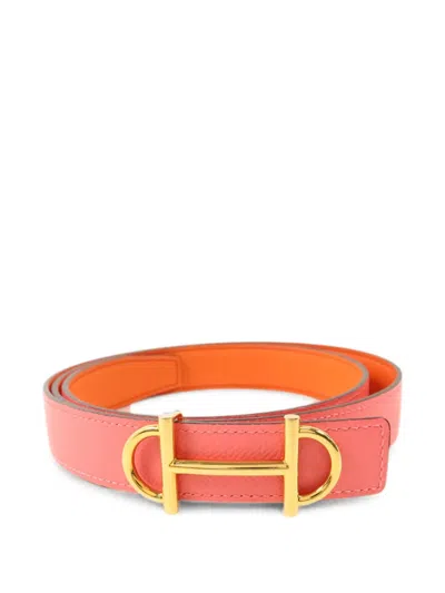 Pre-owned Hermes Epsom Leather Belt In Pink