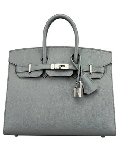 Pre-owned Hermes Epsom Leather Birkin Sellier 25 2025 In Green