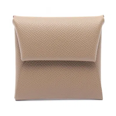 Pre-owned Hermes Epsom Leather Coin Purse/coin Case () In Brown