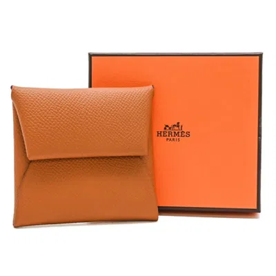 Pre-owned Hermes Epsom Leather Coin Purse/coin Case () In Brown