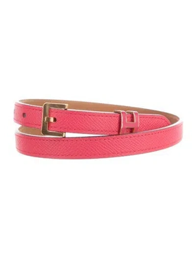 Pre-owned Hermes Epsom Leather H Belt In Multi