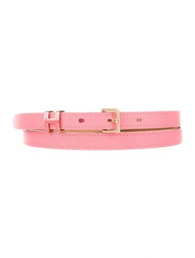 Pre-owned Hermes Epsom Leather H Belt In Pink
