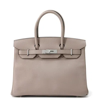 Pre-owned Hermes Epsom Leather Handbag () In Silver