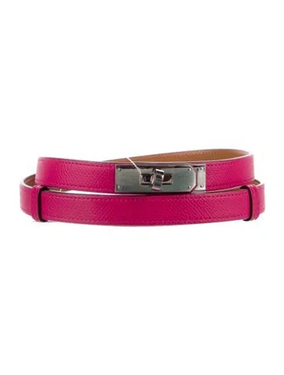 Pre-owned Hermes Epsom Leather Kelly Belt In Multi
