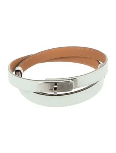Pre-owned Hermes Epsom Leather Kelly Belt In Pink
