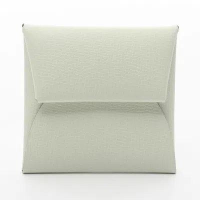 Pre-owned Hermes Epsom Leather Leather Coin Purse/coin Case () In Green