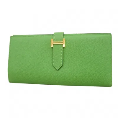 Pre-owned Hermes Epsom Leather Long Wallet (bi-fold) () In Multi
