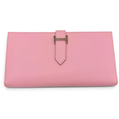 Pre-owned Hermes Epsom Leather Long Wallet (bi-fold) ()