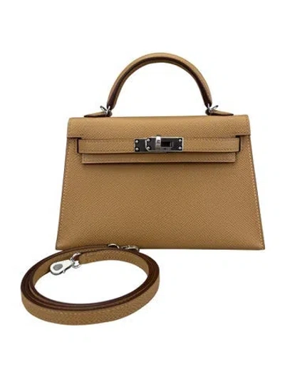 Pre-owned Hermes Epsom Leather Mini Kelly 20 2025 In Brown