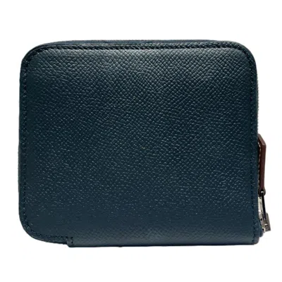 Pre-owned Hermes Epsom Leather Silk Coin Purse/coin Case ()