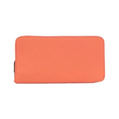Pre-owned Hermes Epsom Leather Silk Long Wallet (bi-fold) ()