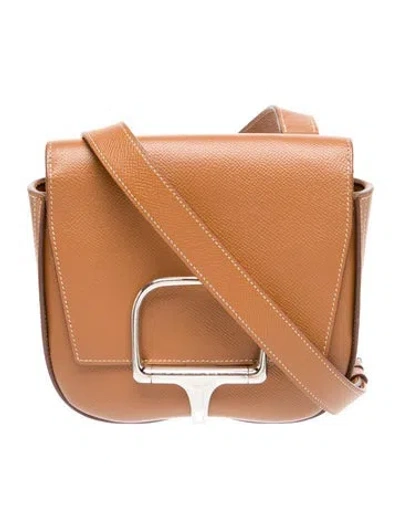 Pre-owned Hermes Epsom Mini Della Cavalleria In Brown