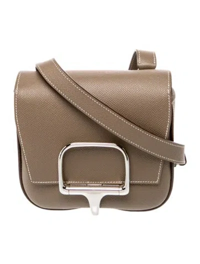 Pre-owned Hermes Epsom Mini Della Cavalleria In Gray