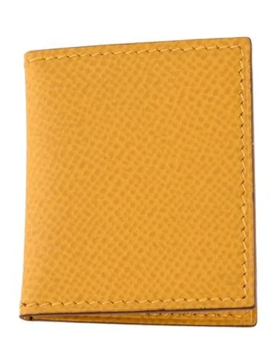Pre-owned Hermes Epsom Mini Photo Frame In Yellow