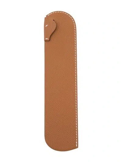 Pre-owned Hermes Epsom Sautdepage Bookmark In Brown