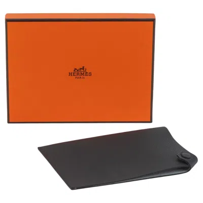 Pre-owned Hermes Hermès Epsom Tarmac Pm Passport Holder In Brown