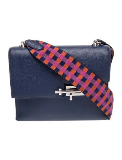 Pre-owned Hermes Epsom Verrou 23 In Blue