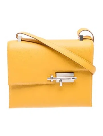 Pre-owned Hermes Epsom Verrou 23 In Yellow