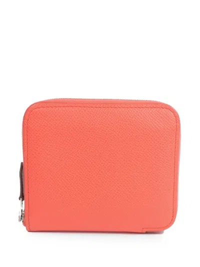 Pre-owned Hermes Epsom-leather Wallet In Orange