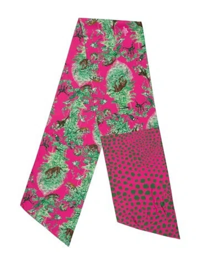 Pre-owned Hermes Equateur Maxi Silk Twilly Scarf In Pink