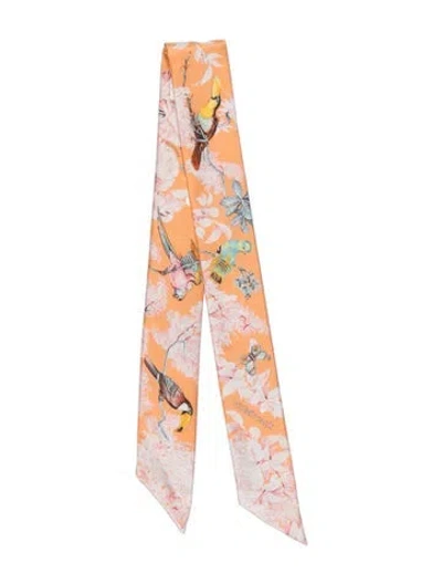 Pre-owned Hermes Equateur Silk Twilly Scarf W/ Tags In Orange