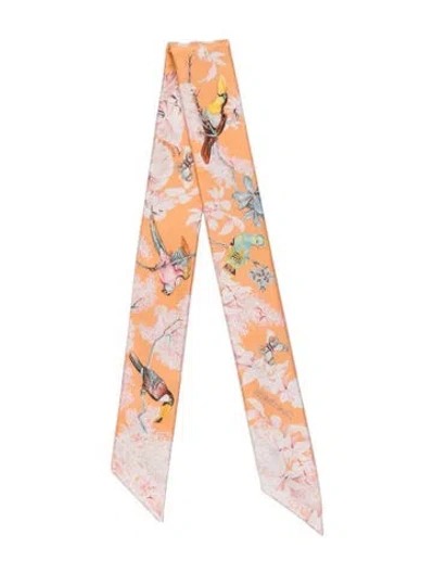 Pre-owned Hermes Equateur Silk Twilly Scarf W/ Tags In Orange