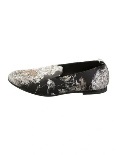 Pre-owned Hermes Equateur Tatouage Satin Loafers In Black