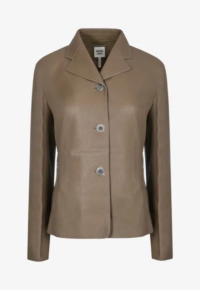 Hermes Equesteriant Deerskin Jacket In Brown