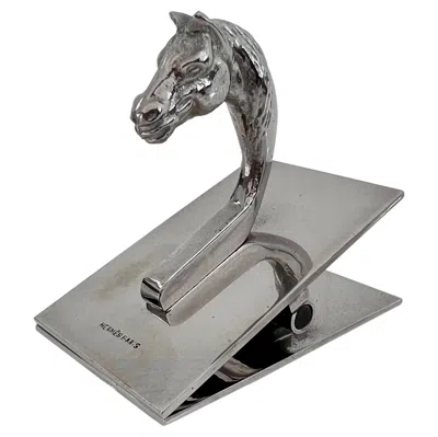 Pre-owned Hermes Equestrian Giant Paper Clip, 1960s France In Gray