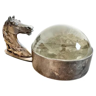Pre-owned Hermes Equestrian Magnifying Loupe, 1970s France In Silver