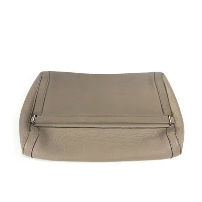 Pre-owned Hermes Equi Grayish Leather Clutch Bag ()