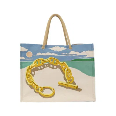 Pre-owned Hermes Escale Canvas Tote Bag () In Beige