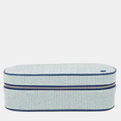 Pre-owned Hermes Escale Marine Ivory Toile H Toiletry Pouch In Multicolor