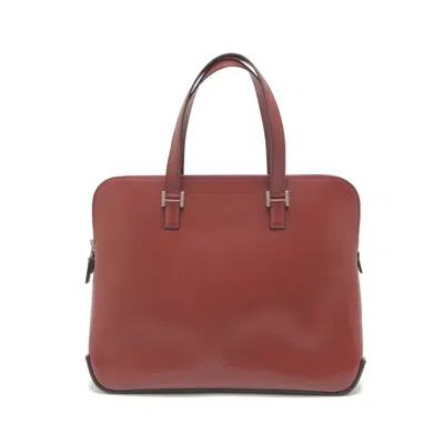 Pre-owned Hermes Escapada Bordeaux Box Calf Leather Tote Bag () In Burgundy