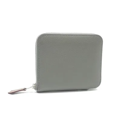 Pre-owned Hermes Etain Leather Coin Purse/coin Case ()