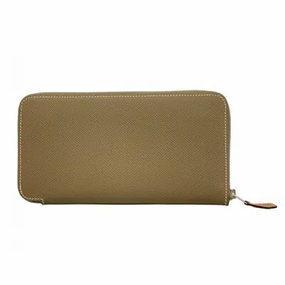 Pre-owned Hermes Etoupe Epsom Leather Long Wallet (bi-fold) () In Multi