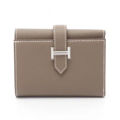 Pre-owned Hermes Etoupe Epsom Leather Wallet (tri-fold) () In Multi