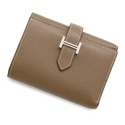 Pre-owned Hermes Etoupe Epsom Leather Wallet (tri-fold) () In Multi