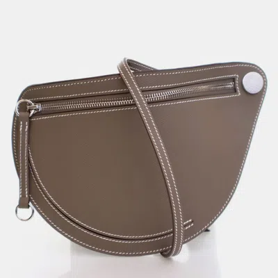 Pre-owned Hermes Etoupe Epsom Petite Course Bag In Brown