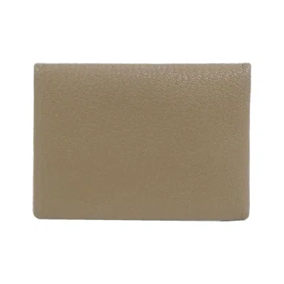 Pre-owned Hermes Etoupe Gray Chevre Leather Coin Purse/coin Case ()