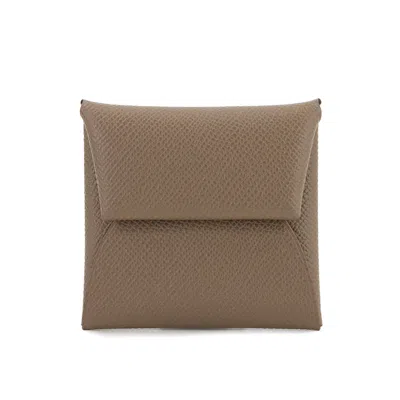 Pre-owned Hermes Etoupe Gray Epsom Leather Coin Purse/coin Case ()