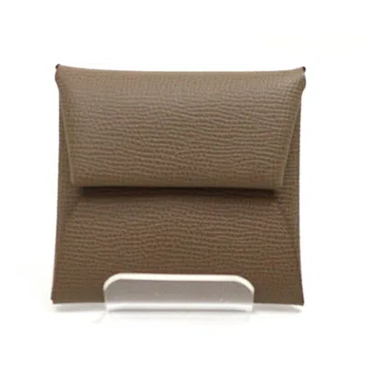 Pre-owned Hermes Etoupe Gray Epsom Leather Coin Purse/coin Case ()