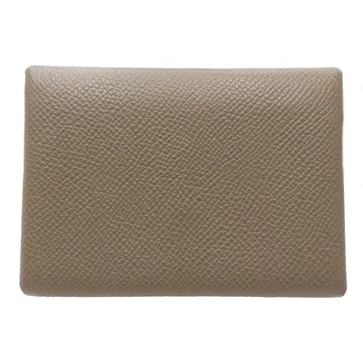 Pre-owned Hermes Etoupe Gray Epsom Leather Coin Purse/coin Case ()