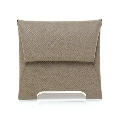 Pre-owned Hermes Etoupe Gray Epsom Leather Coin Purse/coin Case ()