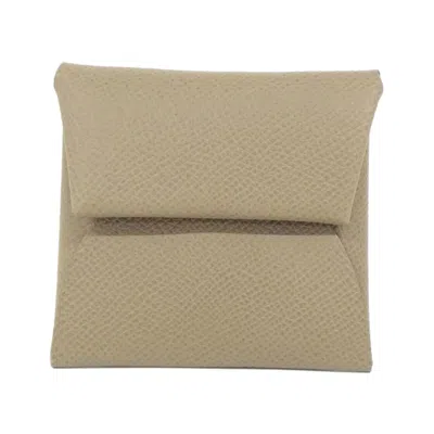 Pre-owned Hermes Etoupe Gray Epsom Leather Coin Purse/coin Case ()