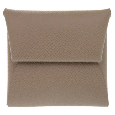 Pre-owned Hermes Etoupe Gray Epsom Leather Coin Purse/coin Case ()