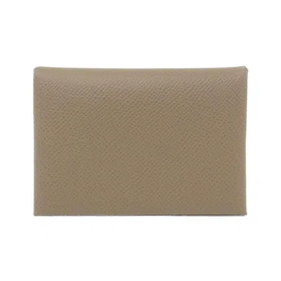 Pre-owned Hermes Etoupe Gray Epsom Leather Coin Purse/coin Case ()