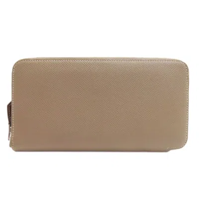 Pre-owned Hermes Etoupe Gray Epsom Leather Long Wallet (bi-fold) ()