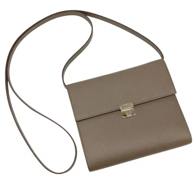 Pre-owned Hermes Etoupe Gray Epsom Leather Shoulder Bag ()