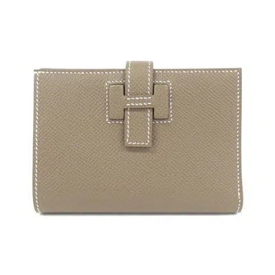 Pre-owned Hermes Etoupe Gray Epsom Leather Wallet (bi-fold) ()